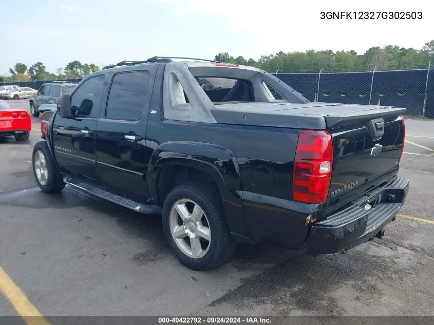 2007 Chevrolet Avalanche 1500 Lt VIN: 3GNFK12327G302503 Lot: 40422792