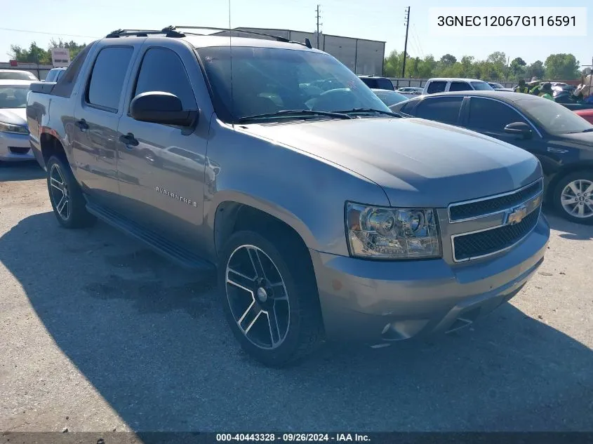 2007 Chevrolet Avalanche Ls VIN: 3GNEC12067G116591 Lot: 40443328