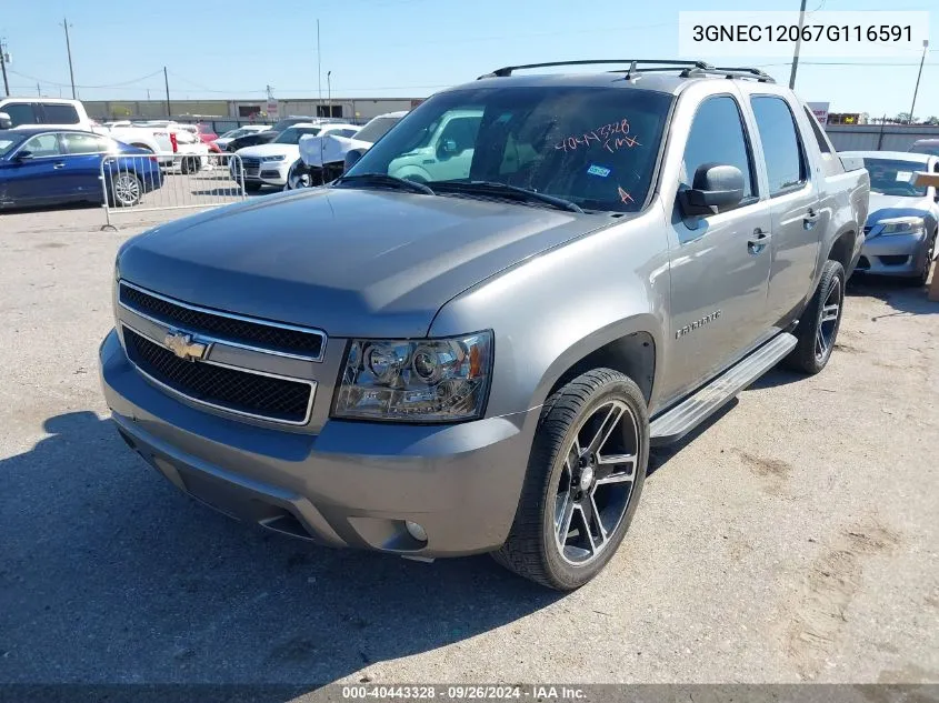 2007 Chevrolet Avalanche Ls VIN: 3GNEC12067G116591 Lot: 40443328