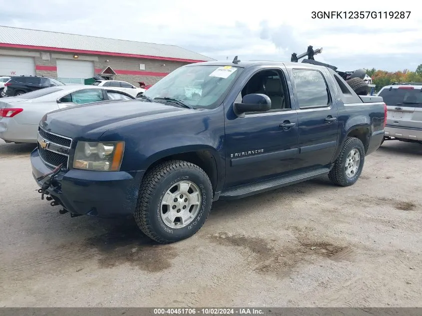 2007 Chevrolet Avalanche 1500 Lt VIN: 3GNFK12357G119287 Lot: 40451706