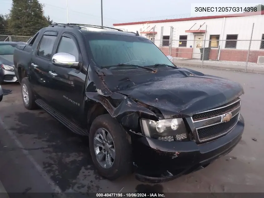 2007 Chevrolet Avalanche C1500 VIN: 3GNEC12057G314398 Lot: 40477195