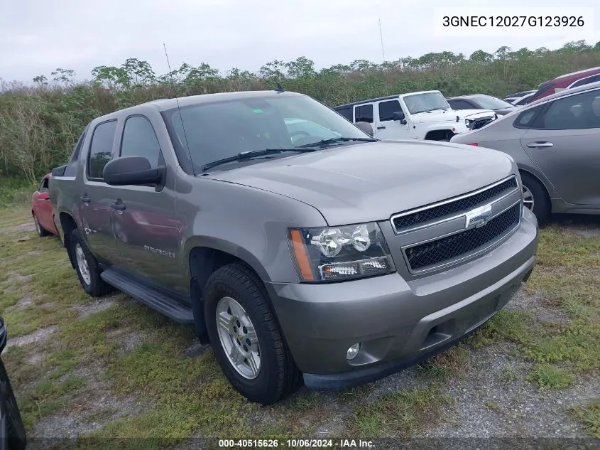 2007 Chevrolet Avalanche 1500 C1500 VIN: 3GNEC12027G123926 Lot: 40515626