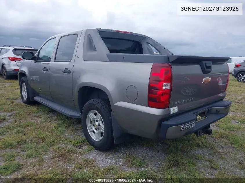 2007 Chevrolet Avalanche 1500 C1500 VIN: 3GNEC12027G123926 Lot: 40515626