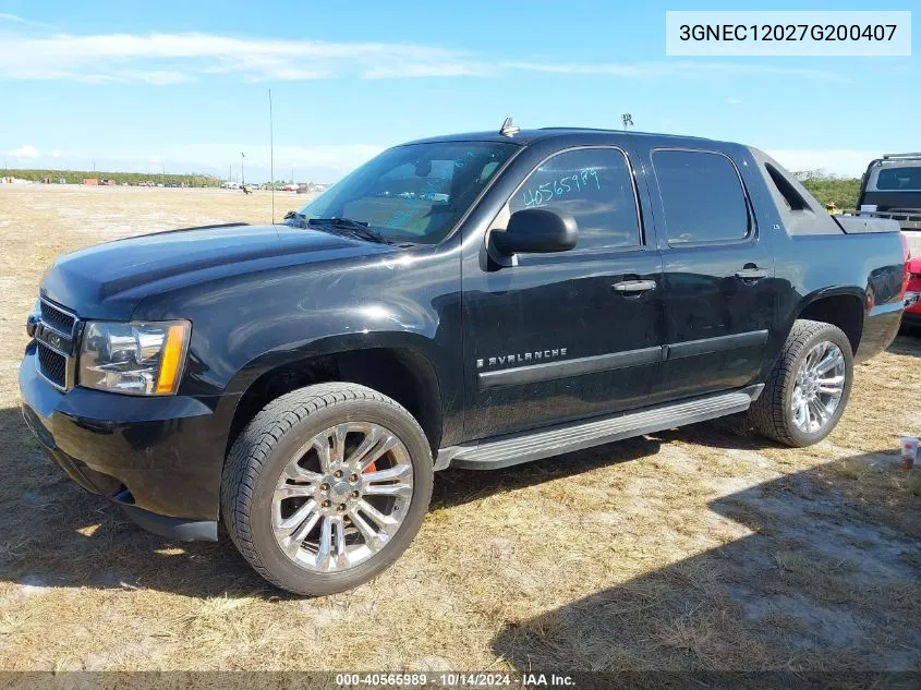 2007 Chevrolet Avalanche 1500 Ls VIN: 3GNEC12027G200407 Lot: 40565989