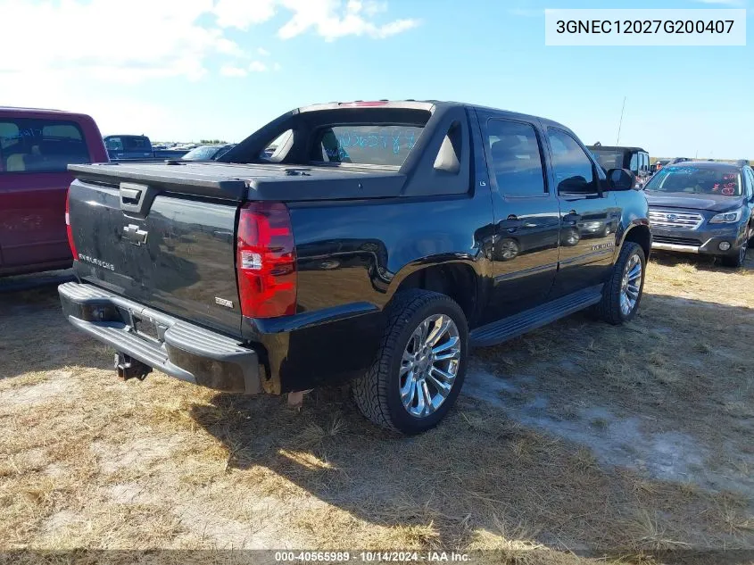 2007 Chevrolet Avalanche 1500 Ls VIN: 3GNEC12027G200407 Lot: 40565989