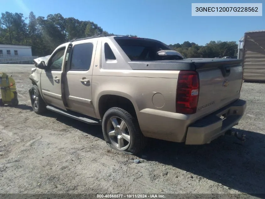 2007 Chevrolet Avalanche 1500 Lt VIN: 3GNEC12007G228562 Lot: 40568577