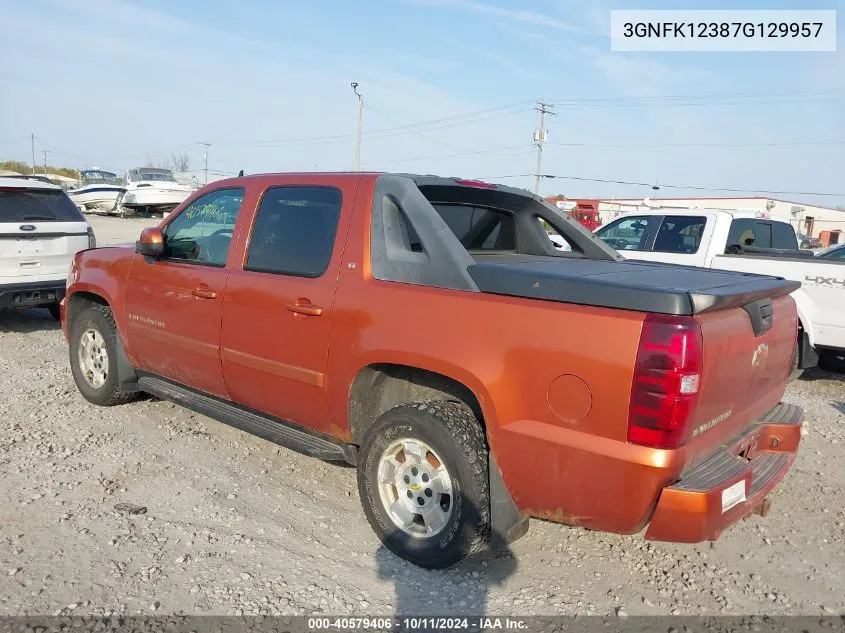 2007 Chevrolet Avalanche 1500 Lt VIN: 3GNFK12387G129957 Lot: 40579406