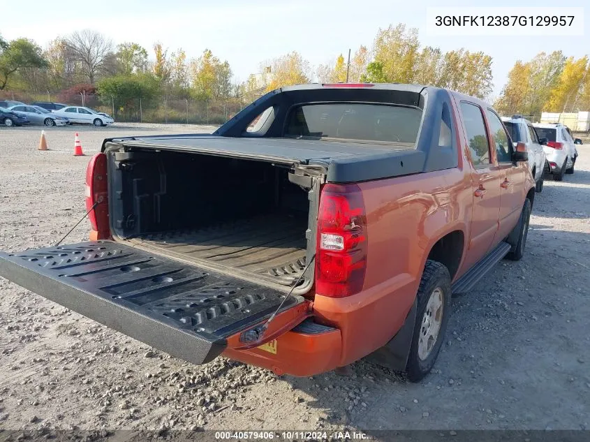 2007 Chevrolet Avalanche 1500 Lt VIN: 3GNFK12387G129957 Lot: 40579406