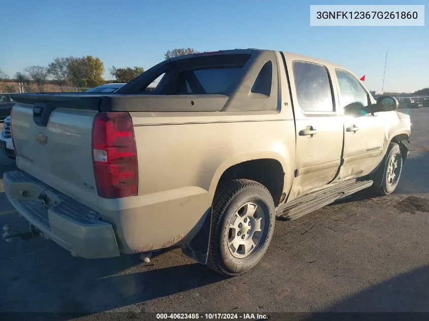 2007 Chevrolet Avalanche K1500 VIN: 3GNFK12367G261860 Lot: 40623485