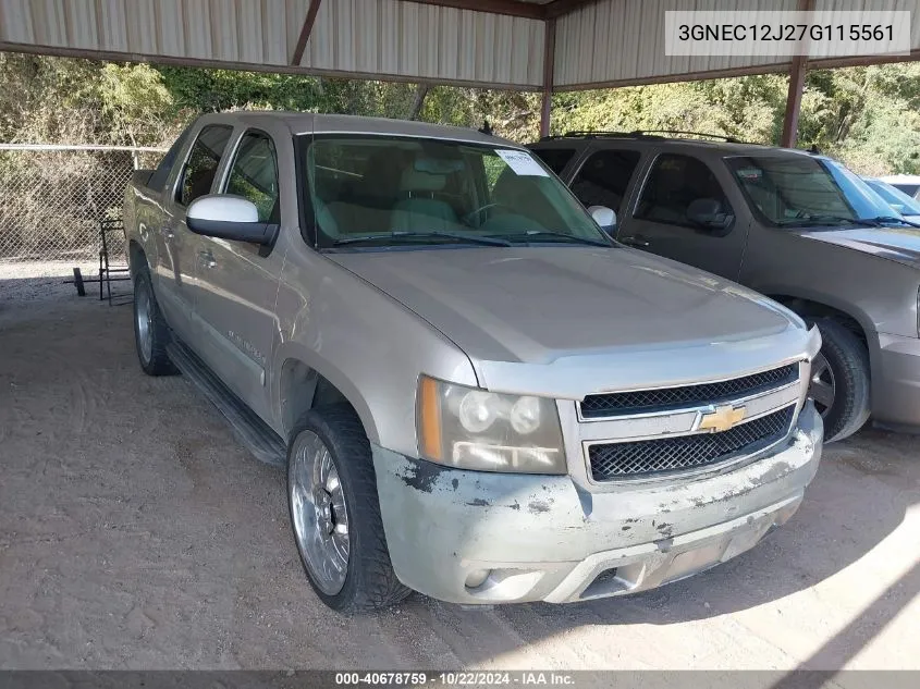 2007 Chevrolet Avalanche 1500 Lt VIN: 3GNEC12J27G115561 Lot: 40678759