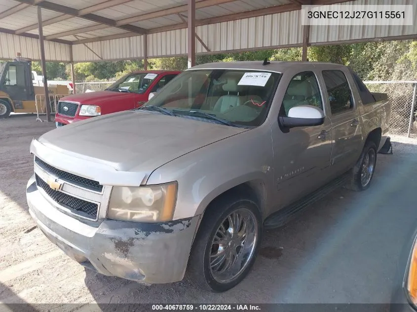 2007 Chevrolet Avalanche 1500 Lt VIN: 3GNEC12J27G115561 Lot: 40678759