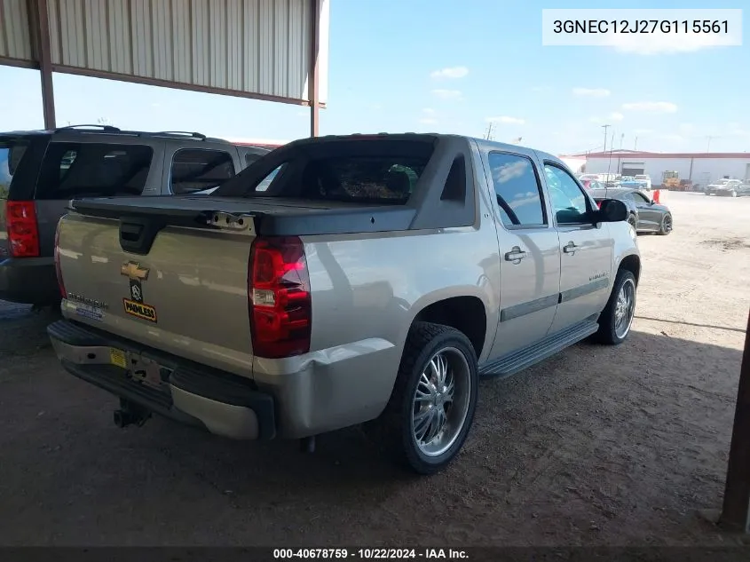 2007 Chevrolet Avalanche 1500 Lt VIN: 3GNEC12J27G115561 Lot: 40678759