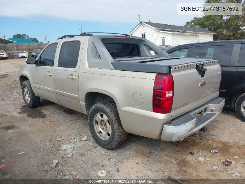 2007 Chevrolet Avalanche 1500 Lt VIN: 3GNEC12J77G157692 Lot: 40712484