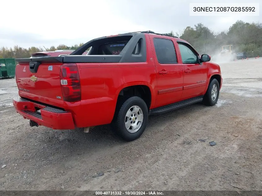 2007 Chevrolet Avalanche 1500 Lt VIN: 3GNEC12087G285592 Lot: 40731332