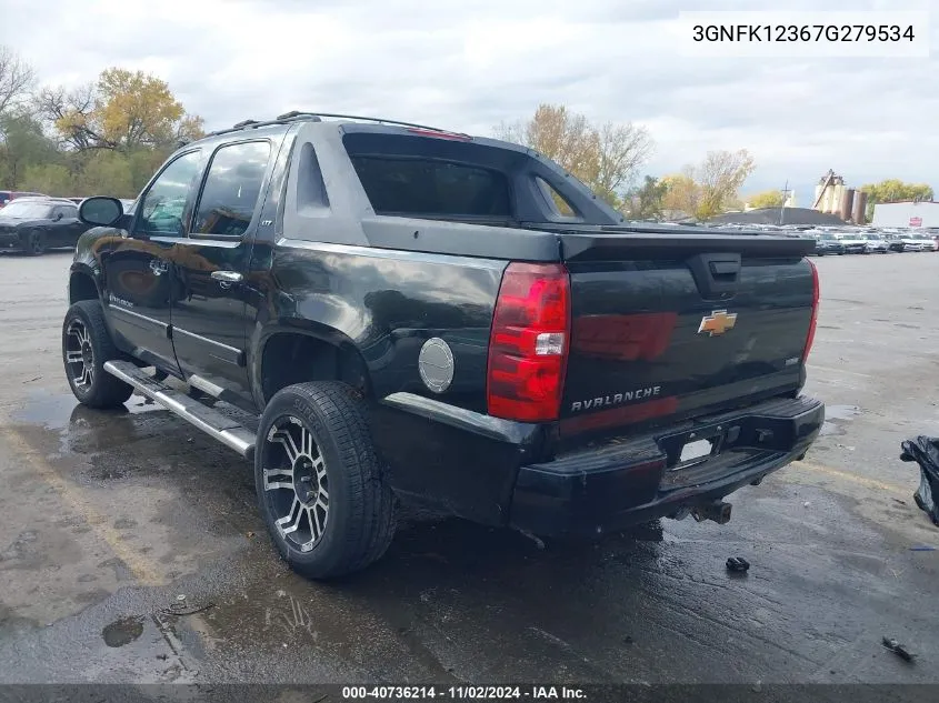 2007 Chevrolet Avalanche 1500 Ltz VIN: 3GNFK12367G279534 Lot: 40736214