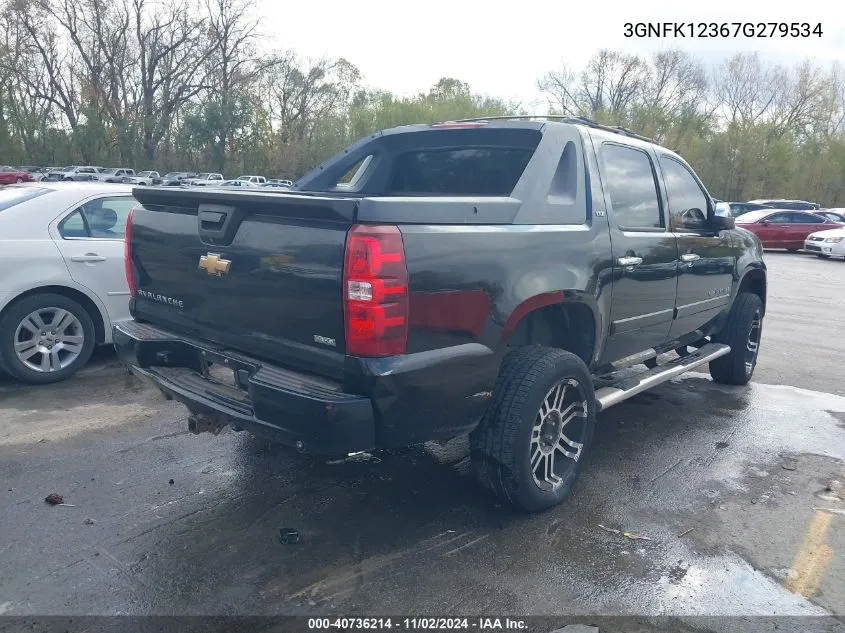 2007 Chevrolet Avalanche 1500 Ltz VIN: 3GNFK12367G279534 Lot: 40736214