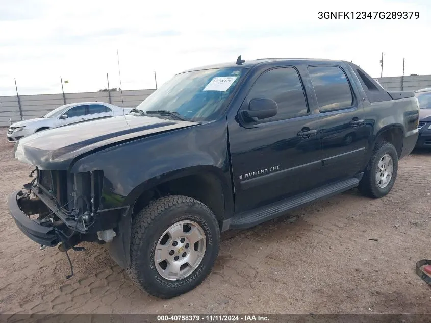 2007 Chevrolet Avalanche 1500 Lt VIN: 3GNFK12347G289379 Lot: 40758379