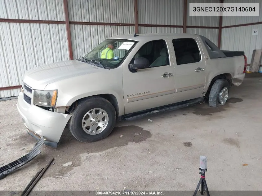 2007 Chevrolet Avalanche 1500 Ls VIN: 3GNEC120X7G140604 Lot: 40794210