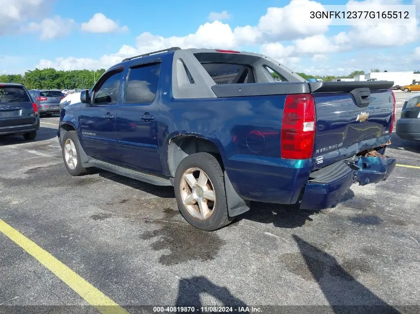 2007 Chevrolet Avalanche 1500 Ls/Lt/Ltz VIN: 3GNFK12377G165512 Lot: 40819870