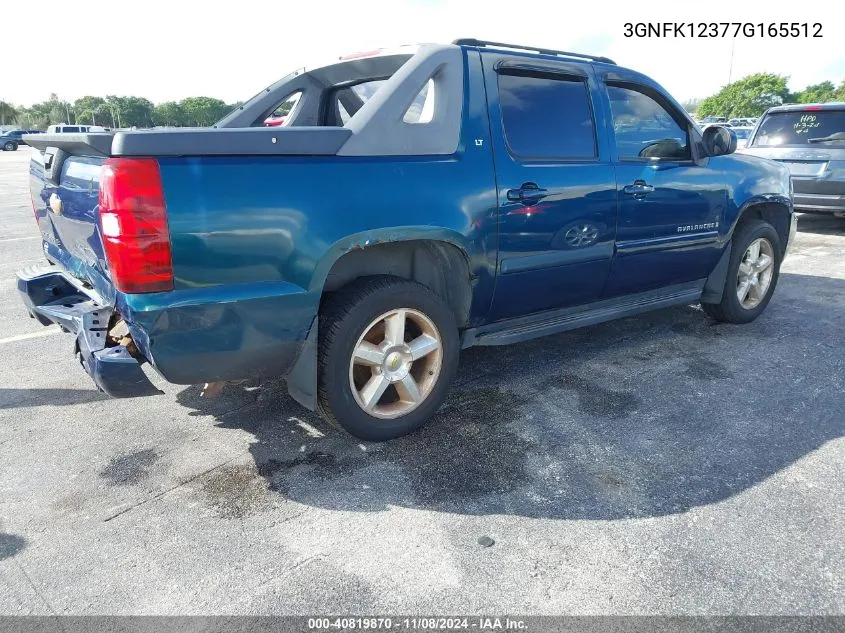 2007 Chevrolet Avalanche 1500 Ls/Lt/Ltz VIN: 3GNFK12377G165512 Lot: 40819870