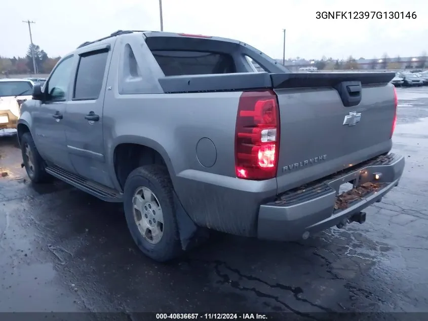 2007 Chevrolet Avalanche 1500 Ls/Lt/Ltz VIN: 3GNFK12397G130146 Lot: 40836657