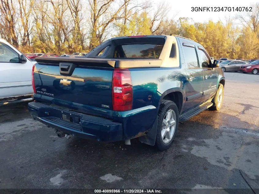 2007 Chevrolet Avalanche 1500 Ltz VIN: 3GNFK12347G140762 Lot: 40895966