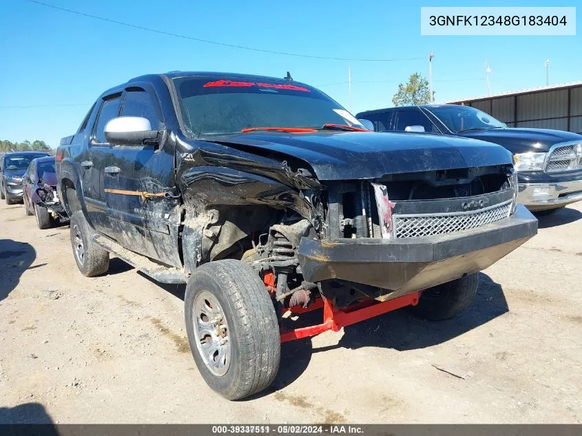 2008 Chevrolet Avalanche 1500 Lt VIN: 3GNFK12348G183404 Lot: 39337511