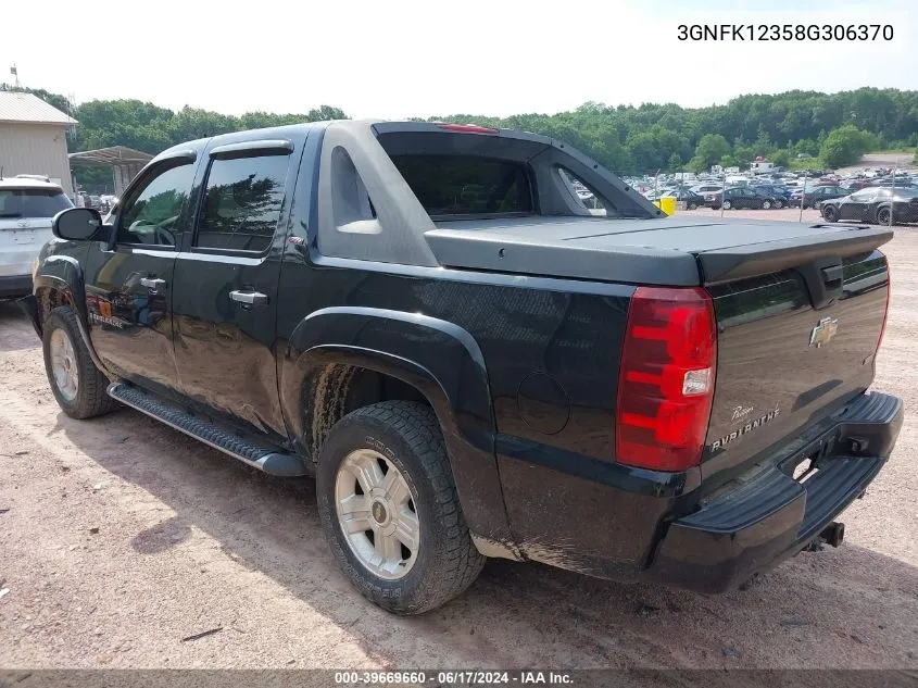 2008 Chevrolet Avalanche 1500 Lt VIN: 3GNFK12358G306370 Lot: 39669660