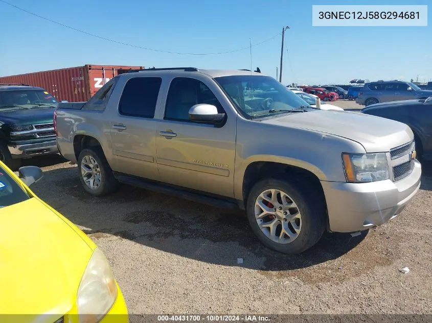 2008 Chevrolet Avalanche 1500 Lt VIN: 3GNEC12J58G294681 Lot: 40431700