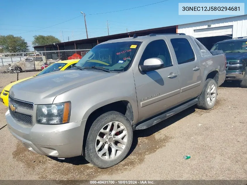 2008 Chevrolet Avalanche 1500 Lt VIN: 3GNEC12J58G294681 Lot: 40431700