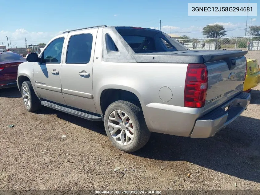 2008 Chevrolet Avalanche 1500 Lt VIN: 3GNEC12J58G294681 Lot: 40431700