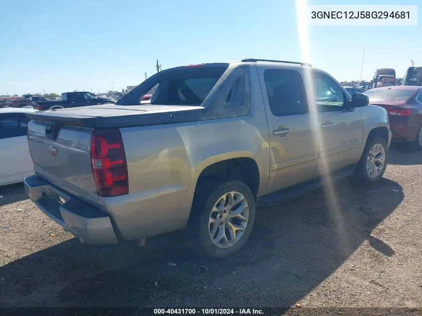 2008 Chevrolet Avalanche 1500 Lt VIN: 3GNEC12J58G294681 Lot: 40431700