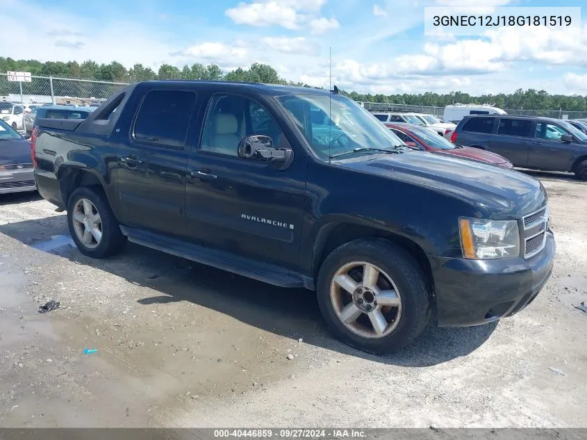 2008 Chevrolet Avalanche 1500 Lt VIN: 3GNEC12J18G181519 Lot: 40446859