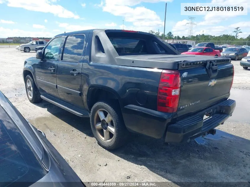 3GNEC12J18G181519 2008 Chevrolet Avalanche 1500 Lt