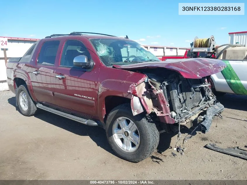 2008 Chevrolet Avalanche 1500 Lt VIN: 3GNFK12338G283168 Lot: 40473795