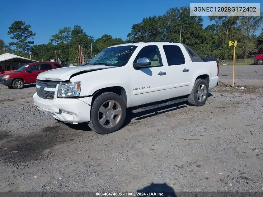 2008 Chevrolet Avalanche 1500 Ltz VIN: 3GNEC12028G172402 Lot: 40474805