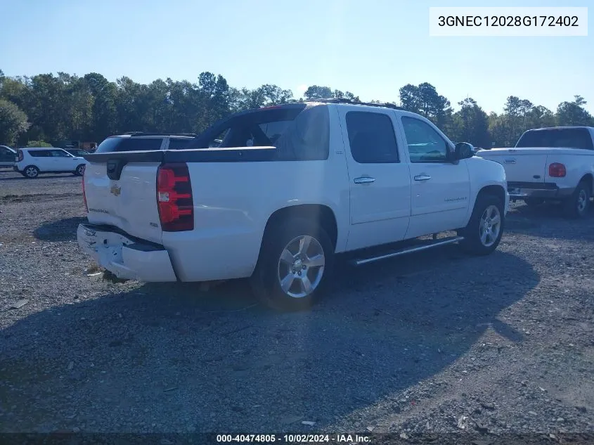 2008 Chevrolet Avalanche 1500 Ltz VIN: 3GNEC12028G172402 Lot: 40474805