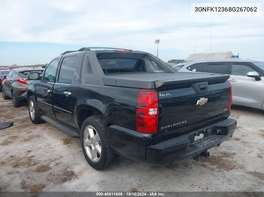 2008 Chevrolet Avalanche 1500 Ltz VIN: 3GNFK12368G267062 Lot: 40511659