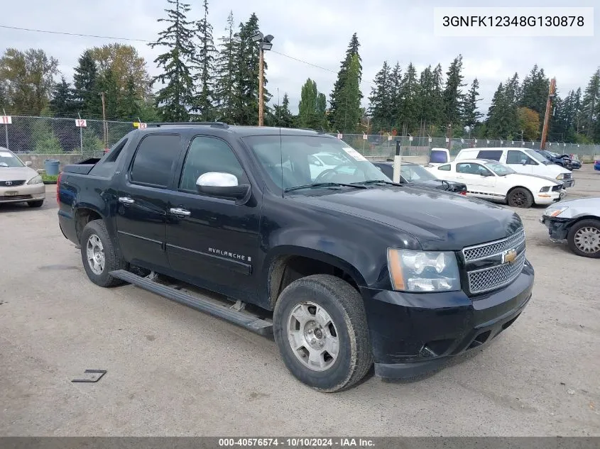 2008 Chevrolet Avalanche 1500 Ltz VIN: 3GNFK12348G130878 Lot: 40576574