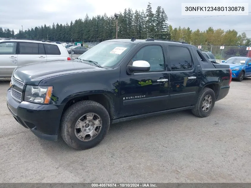 2008 Chevrolet Avalanche 1500 Ltz VIN: 3GNFK12348G130878 Lot: 40576574