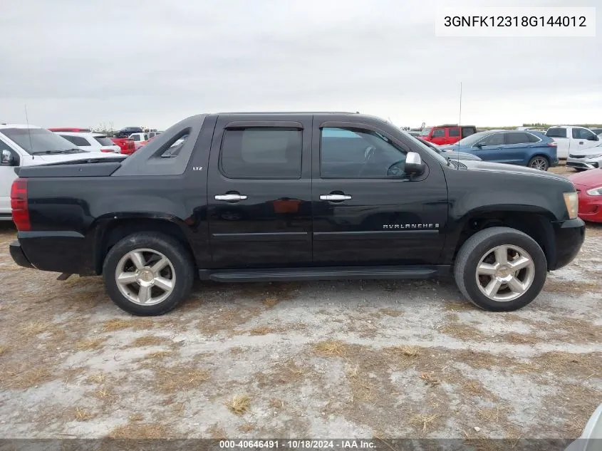 2008 Chevrolet Avalanche 1500 Ltz VIN: 3GNFK12318G144012 Lot: 40646491