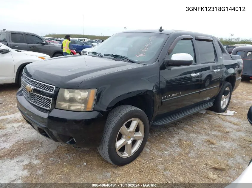 2008 Chevrolet Avalanche 1500 Ltz VIN: 3GNFK12318G144012 Lot: 40646491