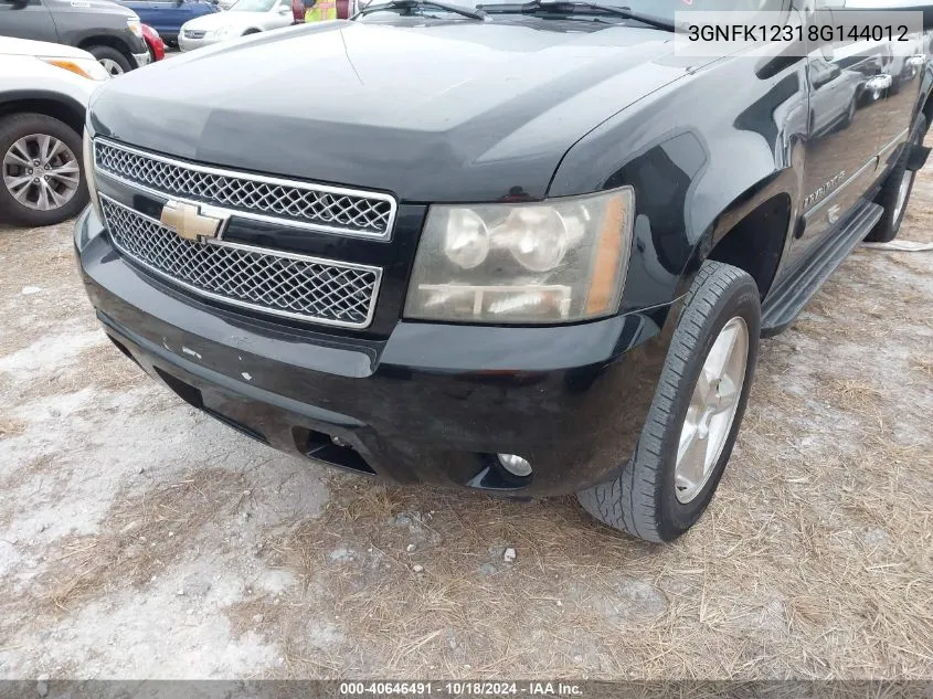 2008 Chevrolet Avalanche 1500 Ltz VIN: 3GNFK12318G144012 Lot: 40646491