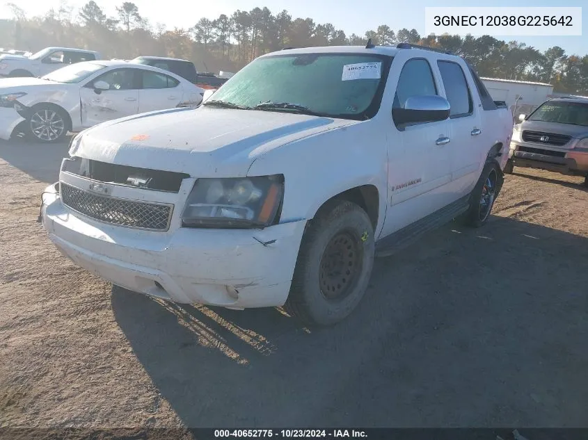 2008 Chevrolet Avalanche 1500 Ltz VIN: 3GNEC12038G225642 Lot: 40652775