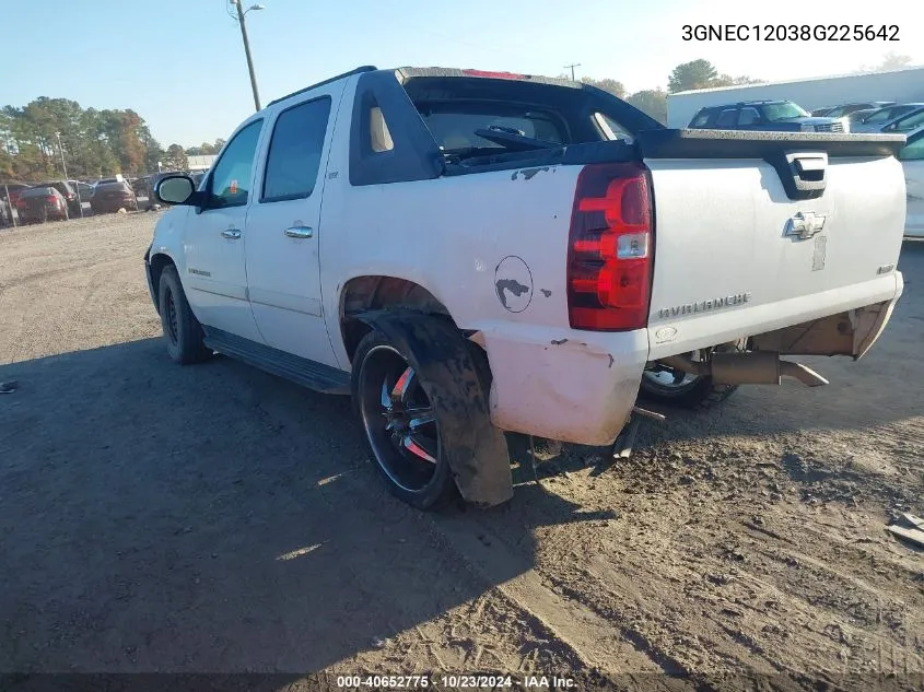 2008 Chevrolet Avalanche 1500 Ltz VIN: 3GNEC12038G225642 Lot: 40652775