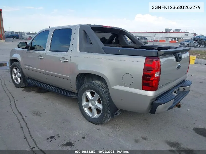 2008 Chevrolet Avalanche 1500 Lt VIN: 3GNFK12368G262279 Lot: 40653252