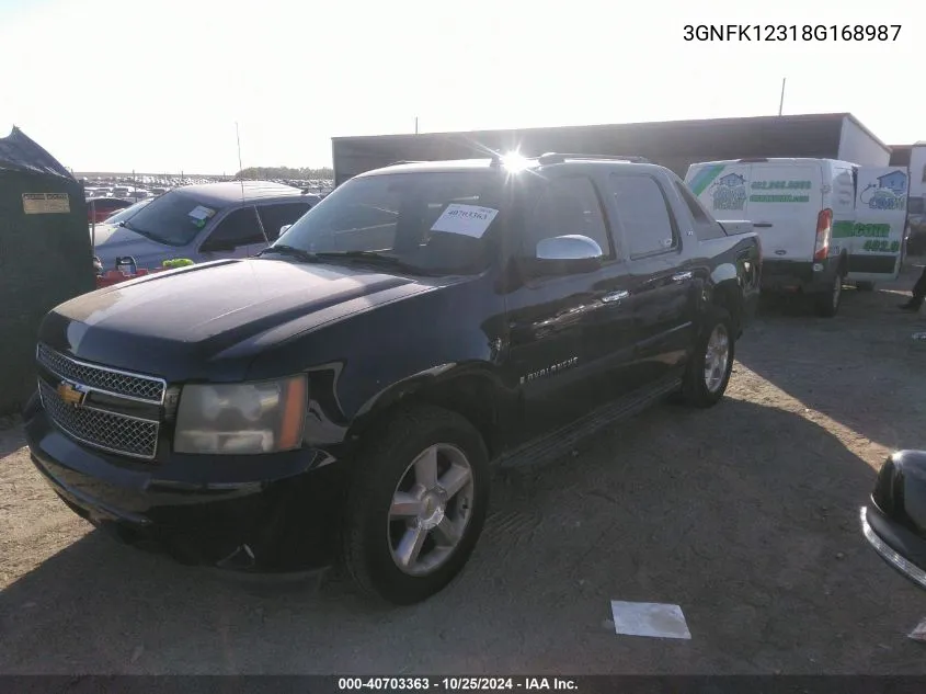 2008 Chevrolet Avalanche 1500 Ltz VIN: 3GNFK12318G168987 Lot: 40703363