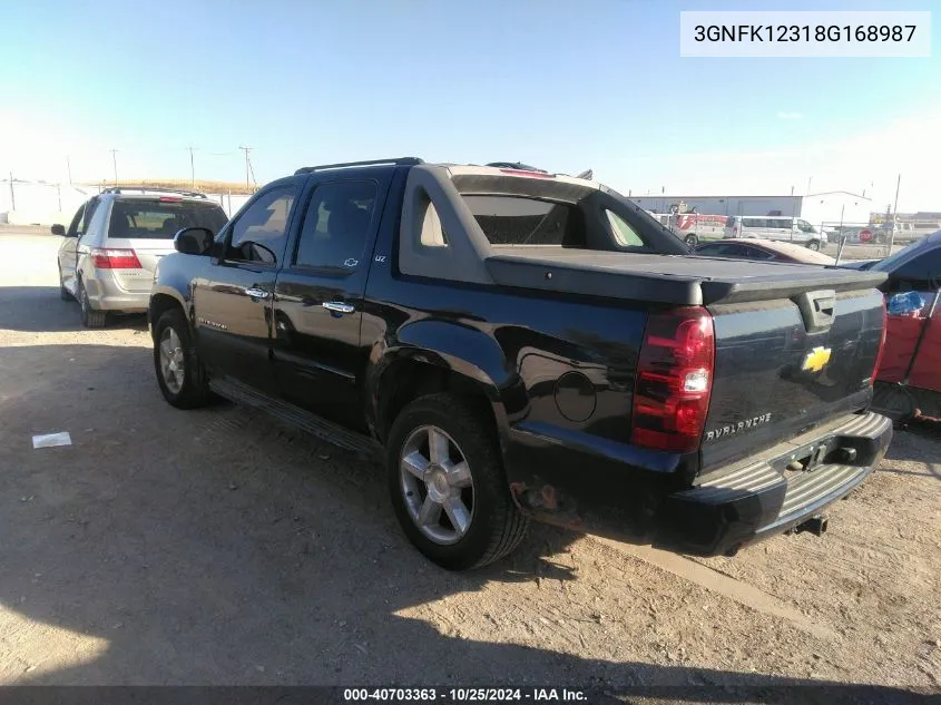 2008 Chevrolet Avalanche 1500 Ltz VIN: 3GNFK12318G168987 Lot: 40703363