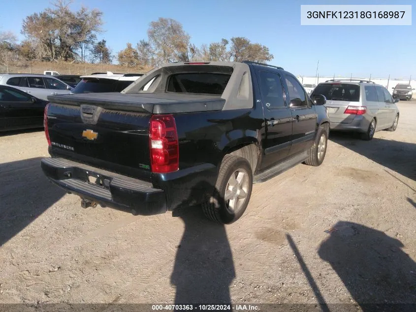 2008 Chevrolet Avalanche 1500 Ltz VIN: 3GNFK12318G168987 Lot: 40703363