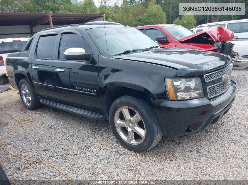 2008 Chevrolet Avalanche 1500 Ltz VIN: 3GNEC12038G146035 Lot: 40714501